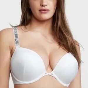 💕 Victoria's Secret Bombshell 2-Cup Size Rhinestone Shine Strap Bikini Top 💕